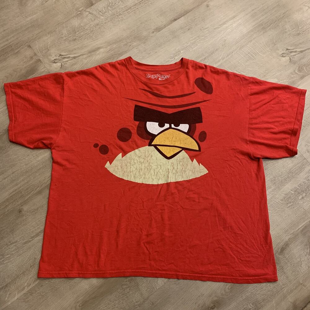 Angry Birds Red Big Face T-Shirt Mens 2XL XXL Short Sleeve Graphic Tee Fifth Sun